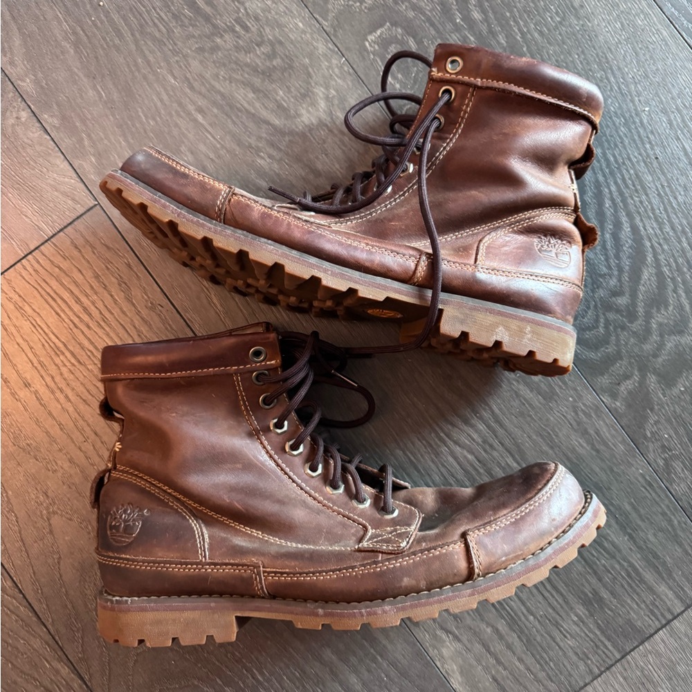 Timberland Men's Dark Brown Leather Boots
